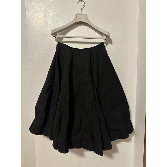 Loewe Dresses & Skirts - Loewe Black Cotton Taffeta A-Line Midi Skirt Size 4 Zip Closure